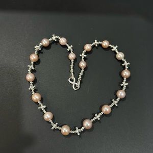 9.5mm - 12mm Light Purple/Pink Freshwater Cultured Pearls Necklace